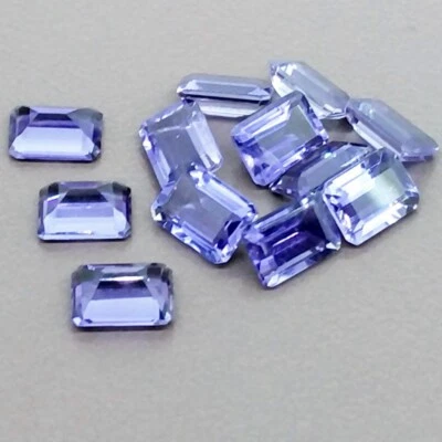Venta al por mayor Lote de gemas calibradas sueltas de iolita natural corte esmeralda de 4x3 mm a 6x3 mm Foto 1 de 3