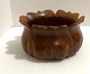 VINTAGE WOODEN MONKEY POD BOWL, 2.75" TALL, 5.25" DIAMETER - Picture 1 of 1