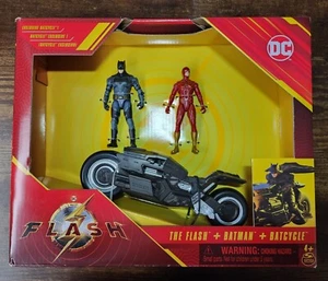 DC Comics The Flash Movie The Flash and Batman with Batcycle 3-Pack Spin Master - Picture 1 of 1