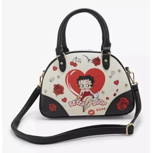 Betty Boop Art Rhinestone Crossbody Bowler Handbag Purse Fleischer Studios - Picture 1 of 4