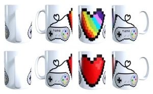 Personalised YOUR NAME Couples GAMER Valentine's Day Pride Coffee Mug Cup Gift - Picture 1 of 26