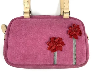 Vintage M London Mädchen Handtasche Rosa Wildleder Doppelriemen - Bild 1 von 12