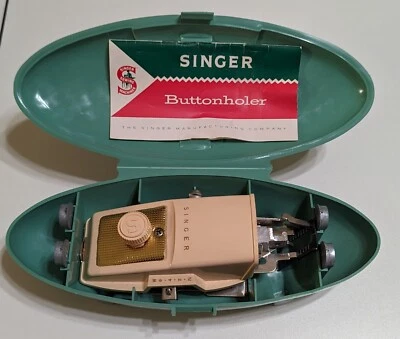 Vintage Singer Buttonholer Attachment No. 489500 No. 489510 With Templates &Case - Image 1 of 4