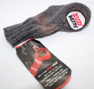 SUZY KUZY Beer Mitt Knit Koozie Insulating Beverage Glove Coozie Gray Brown - Picture 1 of 5