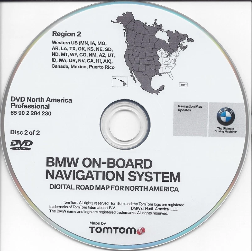 2007 2008 2009 BMW M5 M6 X5 X6 Navigation West DVD Map Update - Image 1 of 1