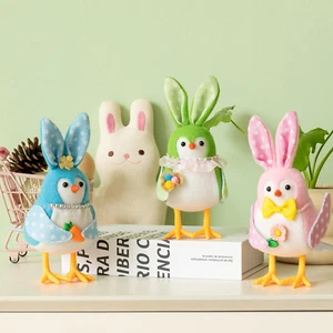Easter Table Decorations Indoor Bunny Birds Table Decor 3 Pcs Plush Bunnies Orna - Picture 1 of 12