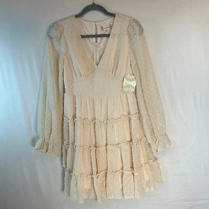 Altar’d State Eliza Dress French Swiss Dot Women’s Size Small Ruffles - Picture 1 of 14