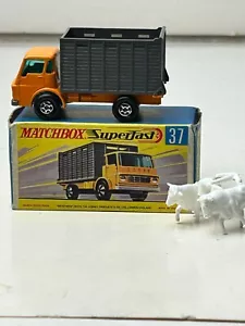 Matchbox Superfast No. 37 Dodge Cattle Truck With Original Box, Nice Orange Cab - Picture 1 of 20