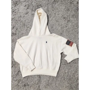 Girls size Small 7 POLO Ralph Lauren pullover Hoodie Flag Logo - Picture 1 of 4