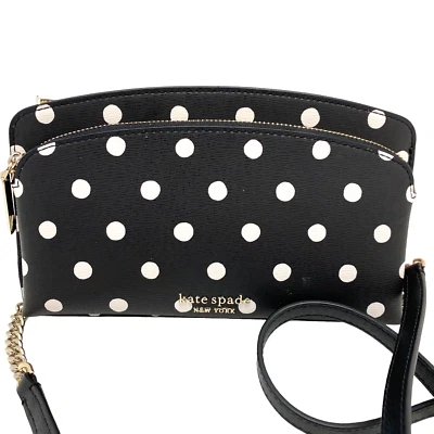 kate spade new york Sunshine Dot Printed Crossbody Bag PVC Black White Polka Dot - Image 1 of 4