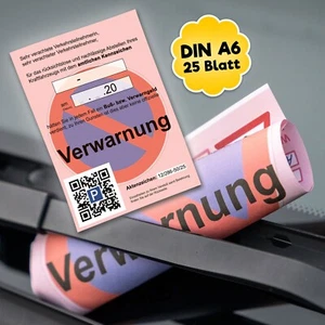 Notizblock "Verwarnung" - echt aussehende Strafzettel/Knöllchen für Falschparker - Bild 1 von 5