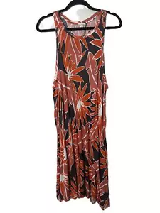Gap Kleid Damen Größe Extra Large Orange Rot Blumen Ärmellos Plissee - Bild 1 von 8
