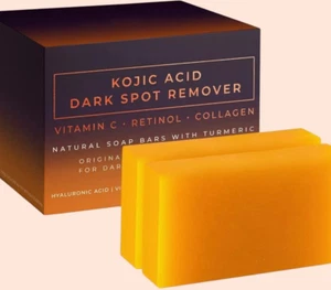 Turmeric Kojic Acid Dark Spot Remover Soap with Vitamin C, Retinol, Collagen 2Pc - Picture 1 of 8