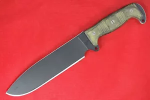 Busse Combat SHSH 2 .305" Flat Ground Flat Black Blade, Black Canvas Micarta - Picture 1 of 12