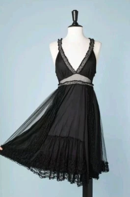 2000's RARE Vintage Jean Paul Gaultier La Sensualite Black Tulle Dress US 10-12 - Image 1 of 4