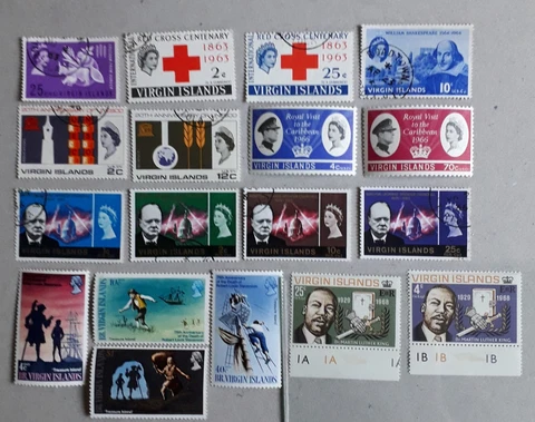 BRITISH VIRGIN ISLANDS QE11 1960s commemorative sets x 8 MVLH/ used VLH Cover