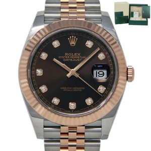 Rolex New Datejust 41mm 126331 Chocolate Diamond Steel Gold Box/P/5YRWTY #RL396 - Picture 1 of 5