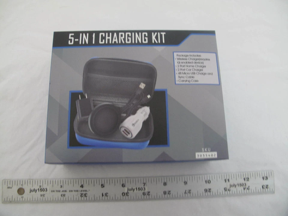 NEW 5-in-1 Charging Kit - Wireless Charger, Home & Car Chargers, 4ft Cable, Case - Image 1 of 4