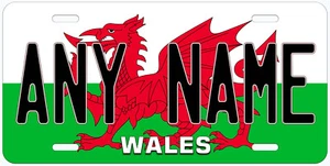 Wales Flagge beliebiger Name personalisiert Neuheit Auto Nummernschild - Bild 1 von 3
