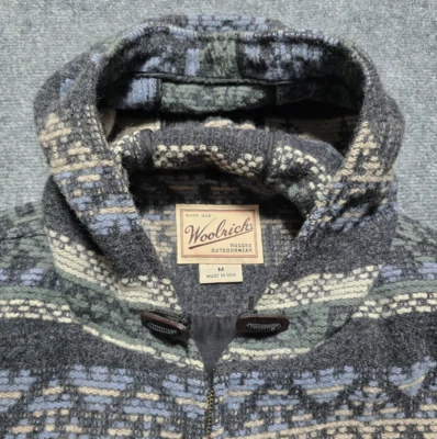 WOOLRICH RUGGED OUTDOORWEAR Vintage Wool Full Zip Front Hoodie Size M Medium - Image 1 of 4
