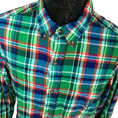 Chaps Ralph Lauren Men Green Multi-Color PLAID Soft Brushed FLANNEL L/S Shirt L - Image 1 of 4