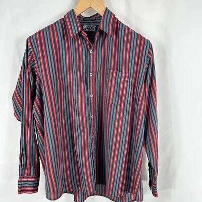 VTG Sasson Striped Shirt XL Button Up Blue and Red Long Sleeve  80's 90's - Image 1 of 4