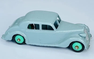 Dinky Toys Meccano 40A Riley Saloon - Light Blue w/ Teal Hubs 1:43 Scale 1940s - Image 1 of 4