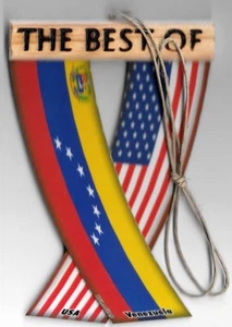 Rear view mirror car flags Venezuela and USA unity flagz for inside the car - Picture 1 of 8