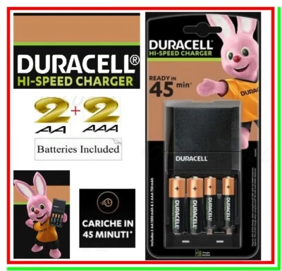 caricabatterie per pile ricaricabili DURACELL CEF27 +2 AA stilo +2 AAA ministilo - Immagine 1 di 4