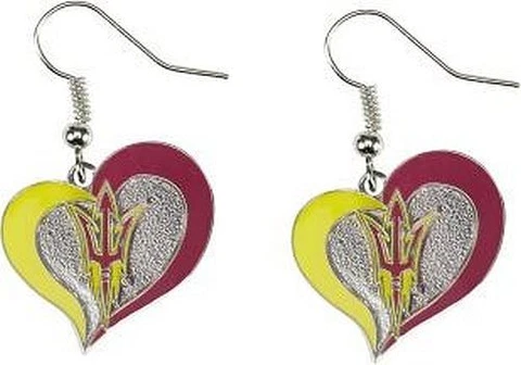 ARIZONA STATE - SWIRL HEART LOGO - DANGLE EARRINGS - BRAND NEW - CCP-ER-245-36 Cover