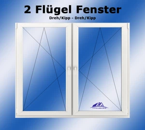 Kunststofffenster 2 Flügel 2600 x 800 B x H in mm DK-L - DK-R - Bild 1 von 15
