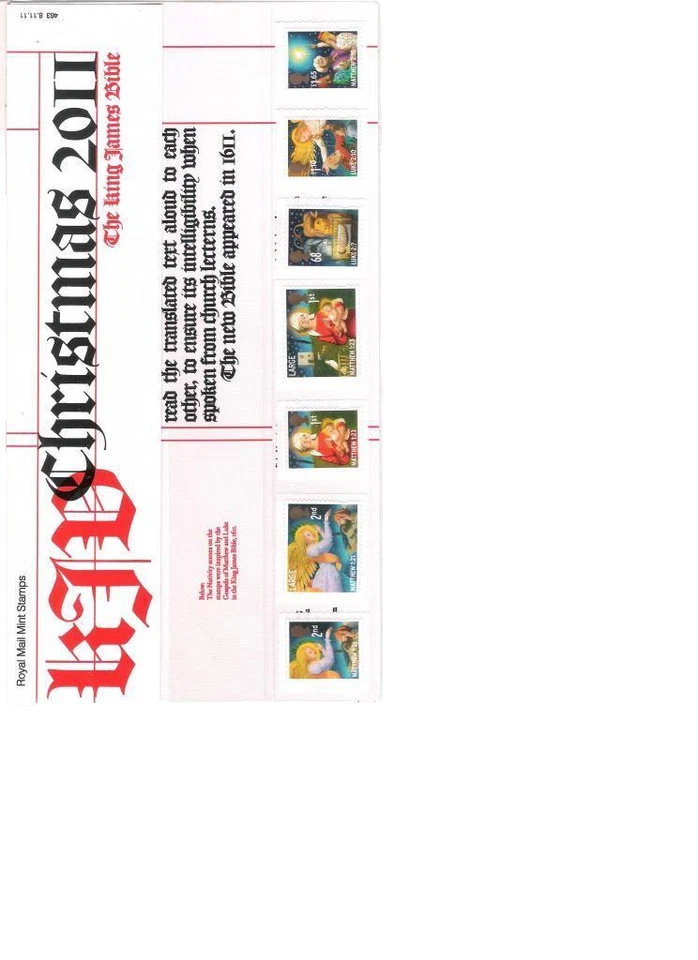 Paquete de presentación Royal Mail 2011 paquete de ángeles de Navidad 463 estampillas decimales como nuevas Foto 1 de 1