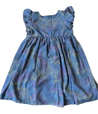 Vestido de fiesta metálico de gasa con mangas acampanadas de Pippa and Julie, azul, 5T, NUEVO Foto 1 de 4