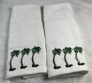 Neu ohne Etikett Tommy Bahama Weihnachten dekorierte Palmen Handtücher (2er Set) - Bild 1 von 6