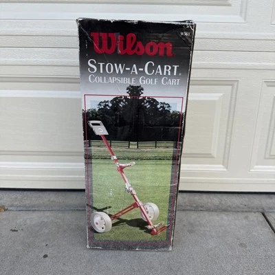 Wilson Push Pull Collapsible Folding Golf Cart Caddy Stow-A-Cart W361 VTG 1997 - Image 1 of 4