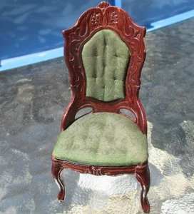 Miniature X-acto Coronation Series Tufted Ladies' Chair Victorian Dollhouse - Picture 1 of 24