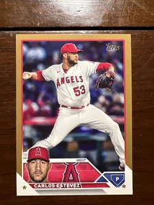 2023 Topps Update Series - #US63 Carlos Estevez Gold Parallel 214/2023 Angels - Picture 1 of 7