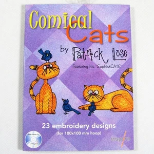 Comical Cats Patrick Lose Machine Embroidery CD 23 Designs Funny Kittens Birds - Picture 1 of 3
