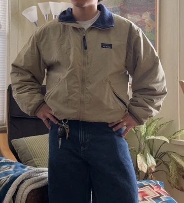 Vintage LL Bean Fleece Lined Utility Jacket Mens Size Medium - Image 1 of 4