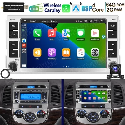 Für Hyundai Santa Fe 2 2006-2012 64GB Android 15 Autoradio Carplay GPS Navi DAB+ - Bild 1 von 4