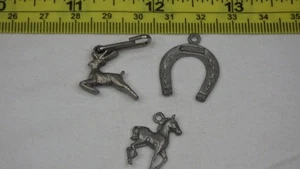 Vintage Metal Charms horse Horseshoes Buck Deer Aluminum? - Picture 1 of 7