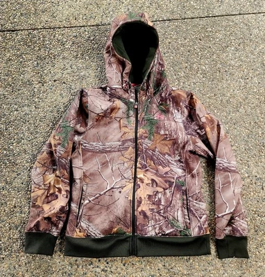 Under Armour RealTree Camouflage Fleece Lined Full Zip Hooded Jacket - Womens L - Image 1 of 4