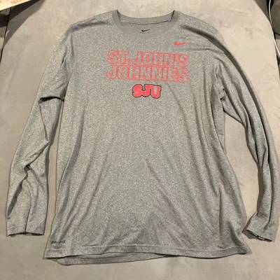 Awesome- Nike - ST. JOHNS UNIVERSITY - Long Sleeve Dri Fit T Shirt - Men's Large - Image 1 of 4