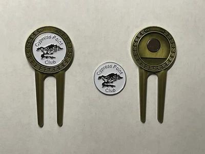 (1) Cypress Point Club Divot Tool & 1" Coin Style Golf Marker - A Beauty!