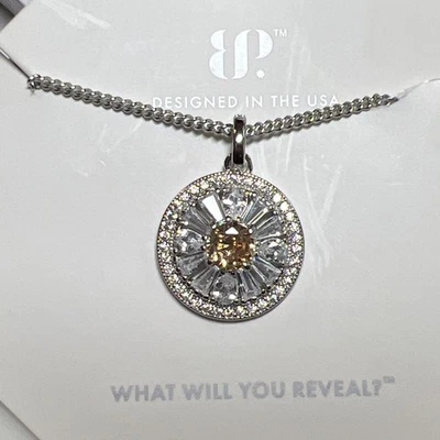 Bomb Party The Sterling Club Smokey Topaz CZ Necklace NWT - Image 1 of 4