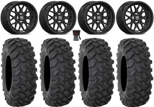 Valor V03 14" Wheels Black 27" XTR370 Tires Textron Wildcat XX - Picture 1 of 5