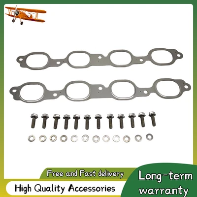 1 Kit Exhaust Manifold Header Gaskets w/Bolt For Chevrolet - Image 1 of 4