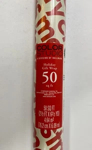 Vintage Hallmark Color Studio WWR1152 Urlaub Geschenkpapier 50 Quadratfuß Versiegelt - Bild 1 von 12