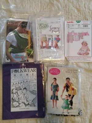 Burda #9712 Infants Romper Dress Pants Shirt Cap Sizes 3M-18M UNCUT FF Lot Baby  - Image 1 of 4