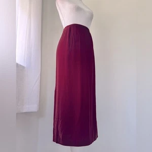 Sutton Studio Dark Red Velvet Silk Blend Pencil Maxi Skirt - Picture 1 of 9
